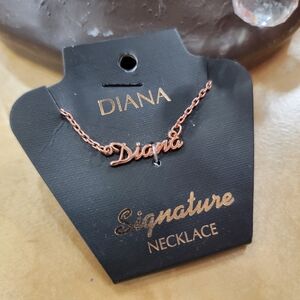 DIANA Name In Rose Gold Personalized Necklace